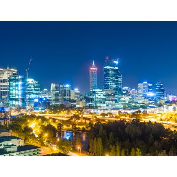 Lais Puzzle - Skyline von Perth vom Kings Park aus mit Blick auf den John Oldany Park bei Nacht - 1.000 Teile