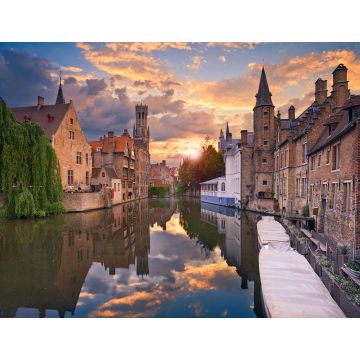 Lais Puzzle - Brügge. Bild von Brügge, Belgien während eines dramatischen Sonnenuntergangs - 1.000 Teile