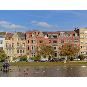 Lais Puzzle - Häuserreihe im eklektischen Jugendstil am Ufer der Ixelles-Seen, Brüssel, Belgien - 1.000 Teile