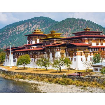 Lais Puzzle - Das Kloster Punakha Dzong in Bhutan Asien eines der größten Klöster in Asien mit der Landschaft und den Bergen im Hintergrund, Punakha, Bhutan - 1.000 Teile