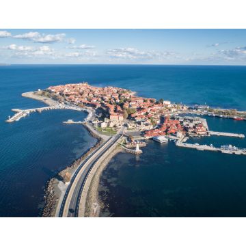 Lais Puzzle - Gesamtansicht von Nessebar, der alten Stadt an der bulgarischen Schwarzmeerküste. Panoramablick aus der Vogelperspektive - 1.000 Teile
