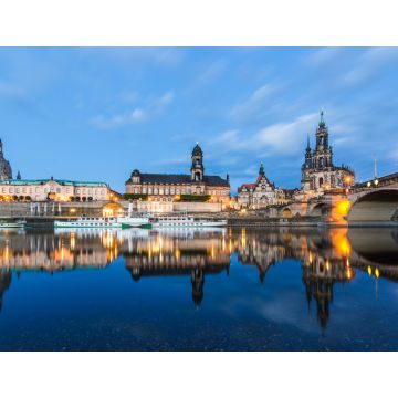 Lais Puzzle - Dresden bei Nacht, Deutschland während der blauen Stunde der Dämmerung - 1.000 Teile