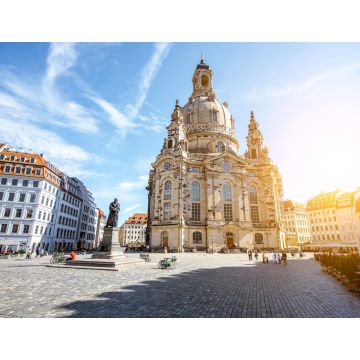 Lais Puzzle - Blick auf den Hauptplatz der Stadt mit der berühmten Frauenkirche bei Sonnenaufgang in Dresden, Deutschland - 1.000 Teile