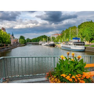 Lais Puzzle - Stadtbild mit Theaterbrücke über den Fluss Aura in Turku. Finnland - 1.000 Teile