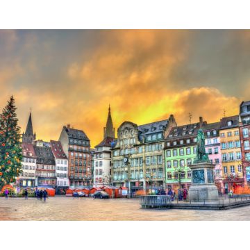 Lais Puzzle - Weihnachtsbaum und Statue von General Kleber in Straßburg, Frankreich - 1.000 Teile