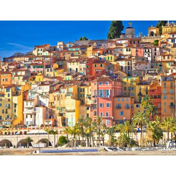 Lais Puzzle - Bunte Fassaden der Côte d Azur-Stadt Menton mit Blick auf Strand und Architektur - 1.000 Teile