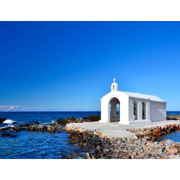 Lais Puzzle - Kleine weiße Kirche im Meer nahe der Stadt Georgioupolis auf Kreta, Griechenland - 1.000 Teile