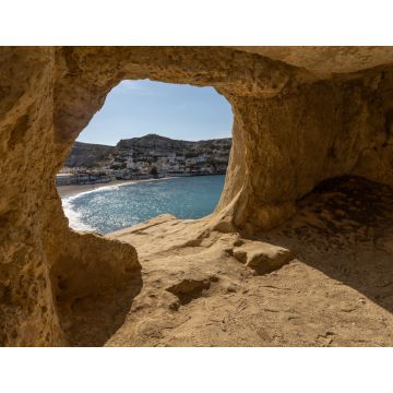 Lais Puzzle - Beeindruckende römische Katakomben in den Sandsteinfelsen über dem Strand von Matala, Kreta, Griechenland - 1.000 Teile