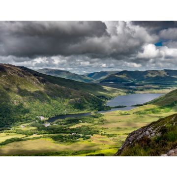 Lais Puzzle - Kylemore Lough und Kylemore Abbey vom Diamond Hill im Connmara National Park aus gesehen, Irland - 1.000 Teile