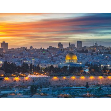Lais Puzzle - Altstadt von Jerusalem. Stadtbild von Jerusalem, Israel mit Felsendom bei Sonnenuntergang - 1.000 Teile