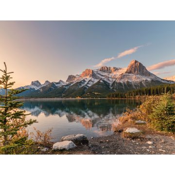 Lais Puzzle - Sonnenaufgang am Mount Rundle mit farbenfroher Himmelsreflektion am Rundle Forebay Reservoir im Herbst in Canmore - 1.000 Teile