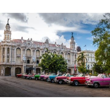 Lais Puzzle - Kubanische bunte Oldtimer vor dem Gran Teatro - Havanna, Kuba - 1.000 Teile