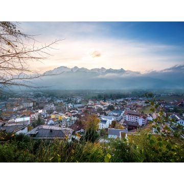 Lais Puzzle - Luftaufnahme von Vaduz bei Sonnenuntergang mit Appenzeller Alpen im Hintergrund - Vaduz, Liechtenstein - 1.000 Teile