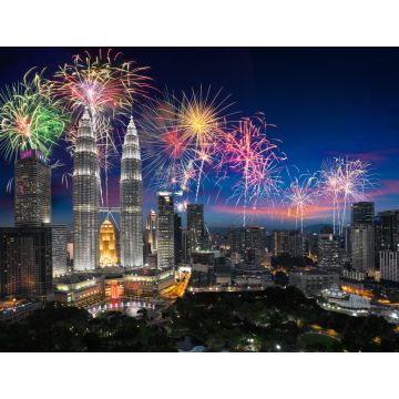 Lais Puzzle - Feuerwerk über Kuala Lumpur, Skyline von Malaysia - 1.000 Teile