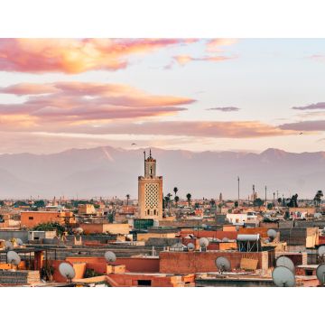 Lais Puzzle - Panoramablick auf die Medina von Marrakesch mit dem Atlasgebirge im Hintergrund, Marokko - 1.000 Teile