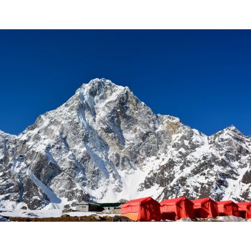 Lais Puzzle - Reihe der roten Zelte auf dem Weg vom Cho-La-Pass zum Everest-Basislager, Nepal. Prächtige Himalaya-Berge im Hintergrund - 1.000 Teile