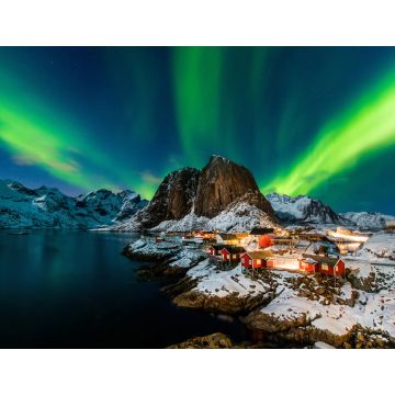 Lais Puzzle - Aurora borealis über Hamnoy in Norwegen - 1.000 Teile