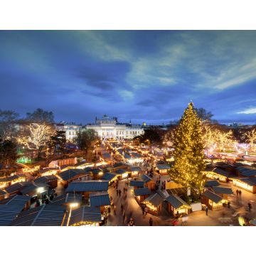 Lais Puzzle - Wiener Christkindlmarkt vor dem Rathaus aus der Vogelperspektive - 1.000 Teile