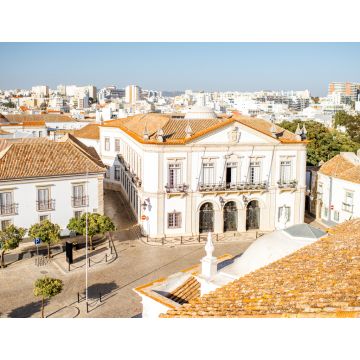 Lais Puzzle - Stadtansicht von oben auf die Altstadt mit schönen Dächern in Faro im Süden Portugals - 1.000 Teile
