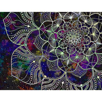 Lais Puzzle - Abstrakte alte Geometrien mit Sternenfeld und buntem Galaxienhintergrund, Aquarellmalerei und Mandala-Grafikdesign - 1.000 Teile
