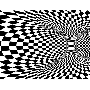 Lais Puzzle - Abstrakte Wurmloch-Tunnel. Schwarz-weißes Quadrat optische Täuschung - 1.000 Teile