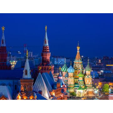 Lais Puzzle - Basilius-Kathedrale auf dem Roten Platz in Moskau bei Nacht, altes Moskau Basilius-Kathedrale ist die wichtigste Touristenattraktion der Stadt, Russland - 1.000 Teile