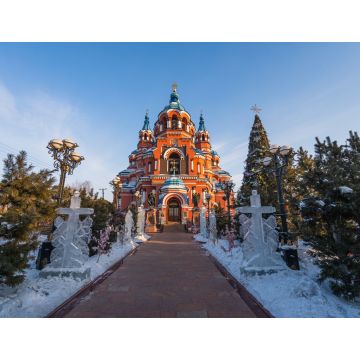 Lais Puzzle - Kasaner orthodoxe Kirche Ikone der Mutter Gottes im Stadtzentrum von Irkutsk im Winter, Russland, Sibirien - 1.000 Teile