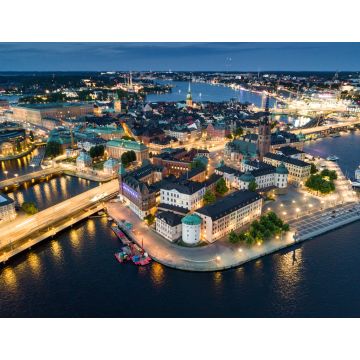 Lais Puzzle - Stockholms Altstadt (Gamla Stan) beleuchtetes Stadtbild bei Nacht in Schweden - 1.000 Teile
