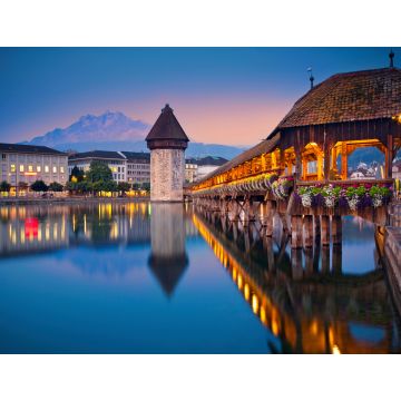 Lais Puzzle - Luzern. Bild von Luzern, Schweiz während der blauen Stunde der Dämmerung - 1.000 Teile