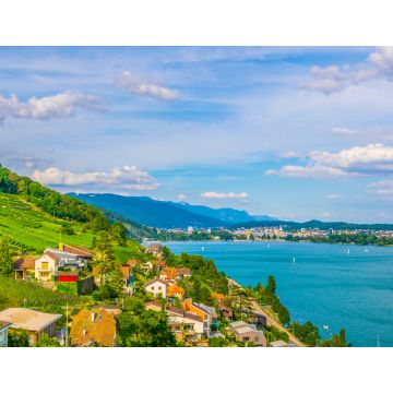 Lais Puzzle - Stadtbild von Biel/Bienne hinter dem Bielersee in der Schweiz - 1.000 Teile