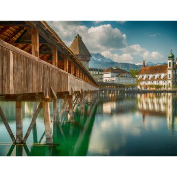 Lais Puzzle - Historisches Stadtzentrum von Luzern mit der berühmten Kapellbrücke und dem Vierwaldstattersee, Kanton Luzern, Schweiz - 1.000 Teile