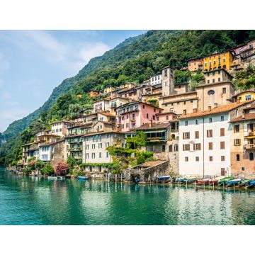 Lais Puzzle - Blick auf das Fischerdorf Gandria mit bunten Häusern am Luganersee an einem schönen Sommertag in der Schweiz - 1.000 Teile