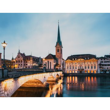 Lais Puzzle - Blick auf das historische Stadtzentrum von Zürich mit den berühmten Kirchen Fraumünster und Grossmünster und dem Fluss Limmat am Zürichsee, Kanton Zürich, Schweiz - 1.000 Teile