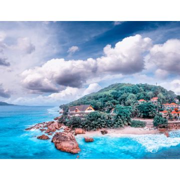 Lais Puzzle - La Digue, Seychellen. Luftaufnahme von Anse Patates bei Sonnenuntergang - 1.000 Teile