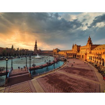 Lais Puzzle - Dramatische Szene auf der Plaza España in Sevilla bei Sonnenuntergang - 1.000 Teile