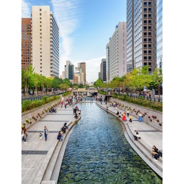 Lais Puzzle - Atemberaubender Blick auf den Cheonggye Stream in der Innenstadt von Seoul - 1.000 Teile