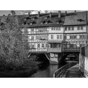 Lais Puzzle - Erfurter Altstadt, Ziradelle und Krämerbrücke in schwarz weiß - 1.000 Teile