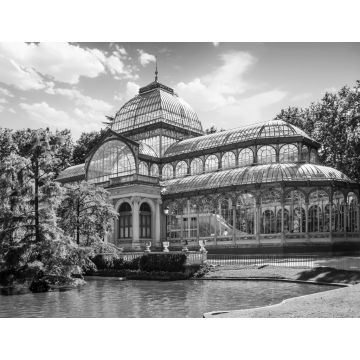 Lais Puzzle - Kristallpalast im Retiro-Park, Madrid, Spanien in schwarz weiß - 1.000 Teile