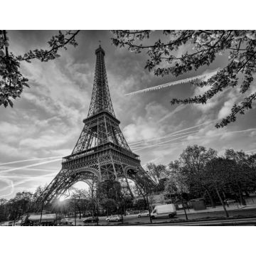 Lais Puzzle - Eiffelturm gegen den Sonnenaufgang in Paris, Frankreich in schwarz weiß - 1.000 Teile