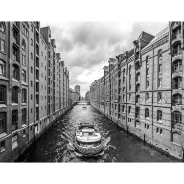 Lais Puzzle - Ansicht der berühmten Speicherstadt von Hamburg, Deutschland. in schwarz weiß - 1.000 Teile