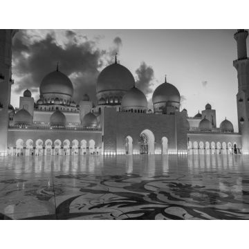 Lais Puzzle - Große Moschee Sheikh Zayed in Abu Dhabi, Vereinigte Arabische Emirate in schwarz weiß - 1.000 Teile