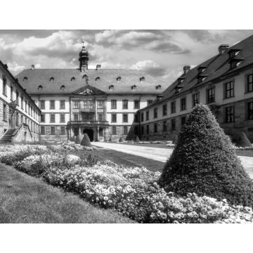 Lais Puzzle - Stadtschloss in Fulda. Die barocke Residenz wurde von 1708 bis 1714 erbaut. in schwarz weiß - 1.000 Teile