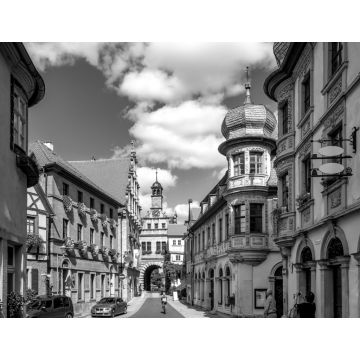 Lais Puzzle - Altstadt, Marktbreit, Bayern, Deutschland in schwarz weiß - 1.000 Teile