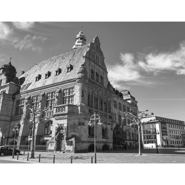 Lais Puzzle - Rathaus der Stadt Recklinghausen in Nordrhein-Westfalen in schwarz weiß - 1.000 Teile