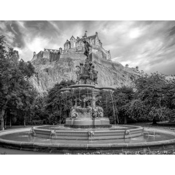 Lais Puzzle - Edinburgh Castle und Ross Fountain in schwarz weiß - 1.000 Teile