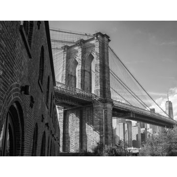 Lais Puzzle - Brooklyn Bridge an einem sonnigen Tag, aufgenommen vom Brooklyn Bridge Park, New York City in schwarz weiß - 1.000 Teile