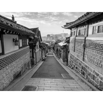 Lais Puzzle - Bukchon Hanok Dorf in Seoul, Südkorea in schwarz weiß - 1.000 Teile