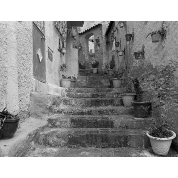 Lais Puzzle - Calles de la hermosa ciudad azul de Chefchaouen, Marruecos in schwarz weiß - 1.000 Teile
