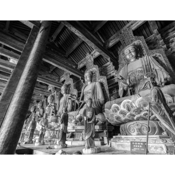 Lais Puzzle - Dafo-Tempel, Liaoning, China in schwarz weiß - 1.000 Teile