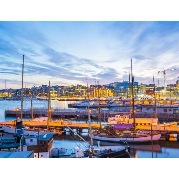 Lais Puzzle - Oslo Stadt, Osloer Hafen mit Booten und Yachten in der Dämmerung in Norwegen - 1.000 Teile